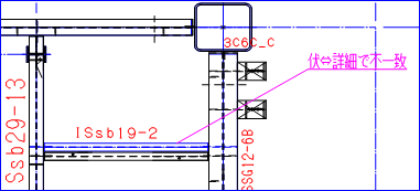 不具合のある梁伏図