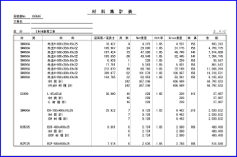 材料集計表